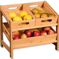 Półka kuchenna bambusowa h40x35 cm