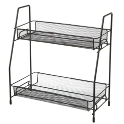 Półka metalowa czarna 2- poziomowa 33 cm