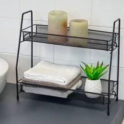 Półka metalowa czarna 2- poziomowa 33 cm