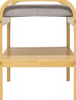 Półka na buty z pufą bambusowa Cosy beż