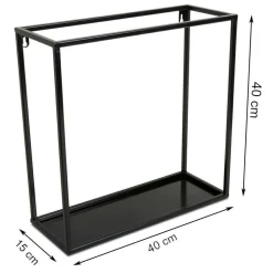 Półka wisząca ścienna metal czarna 40 cm LOFT