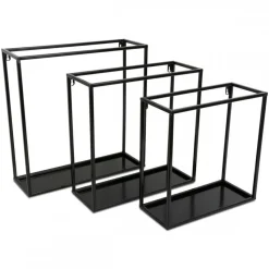 Półka wisząca ścienna metal czarna 45 cm LOFT