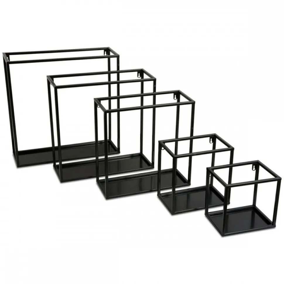 Półka wisząca ścienna metal czarna 20 cm LOFT