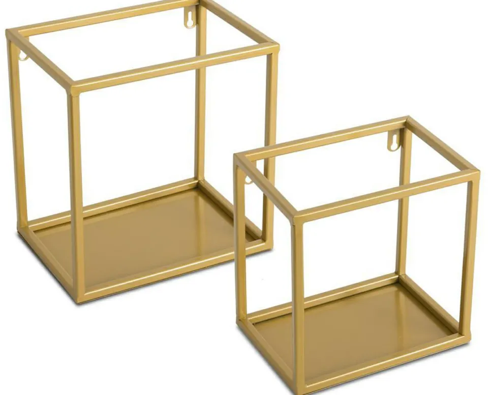 Półka wisząca ścienna metal złota 24 cm GLAM