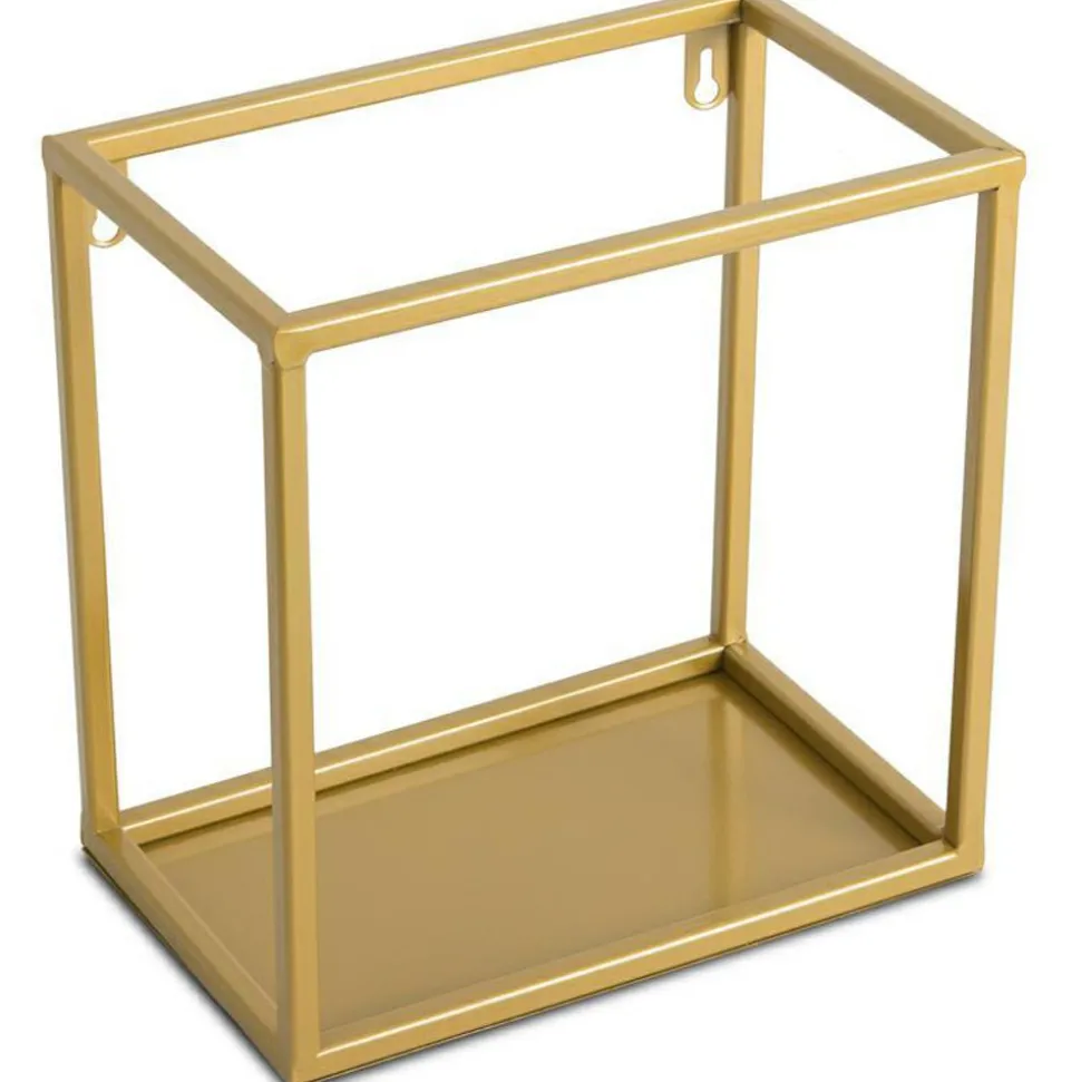 Półka wisząca ścienna metal złota 24 cm GLAM