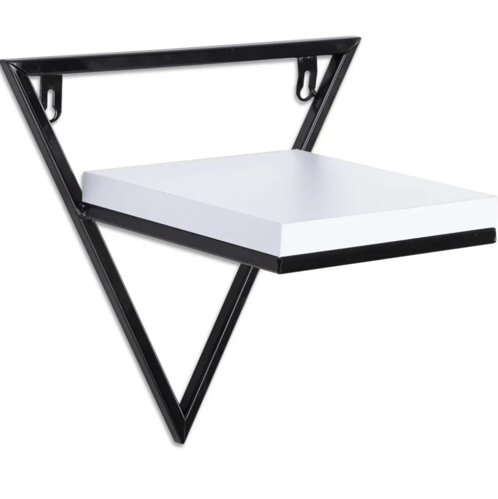 Półka wisząca metalowa z blatem białym 28 cm LOFT