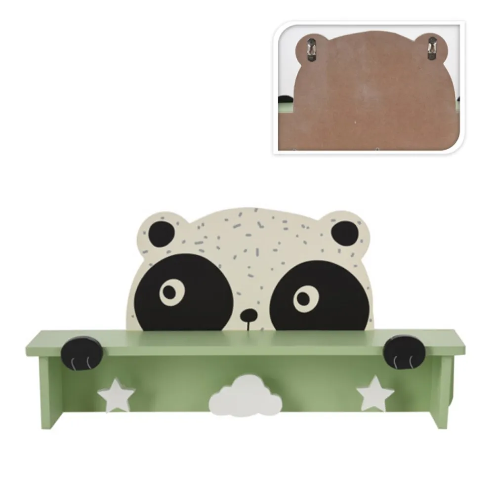 Półka ścienna z 3 haczykami Panda * H&S Decoration New