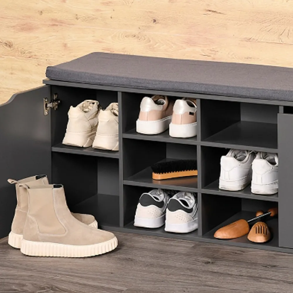 Półka na buty z drzwiczkami szara 103xh48 cm * Kesper Sale