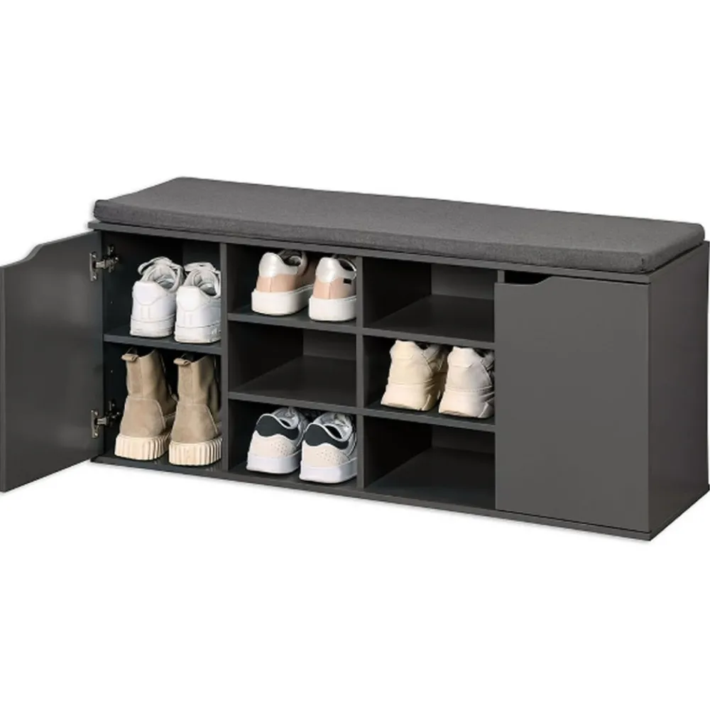 Półka na buty z drzwiczkami szara 103xh48 cm * Kesper Sale