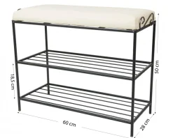 Półka na buty z pufą wzór Esy klasyczna LOFT * Dąstal Clearance