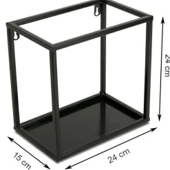 Półka wisząca ścienna metal czarna 24 cm LOFT * HowHomely Hot