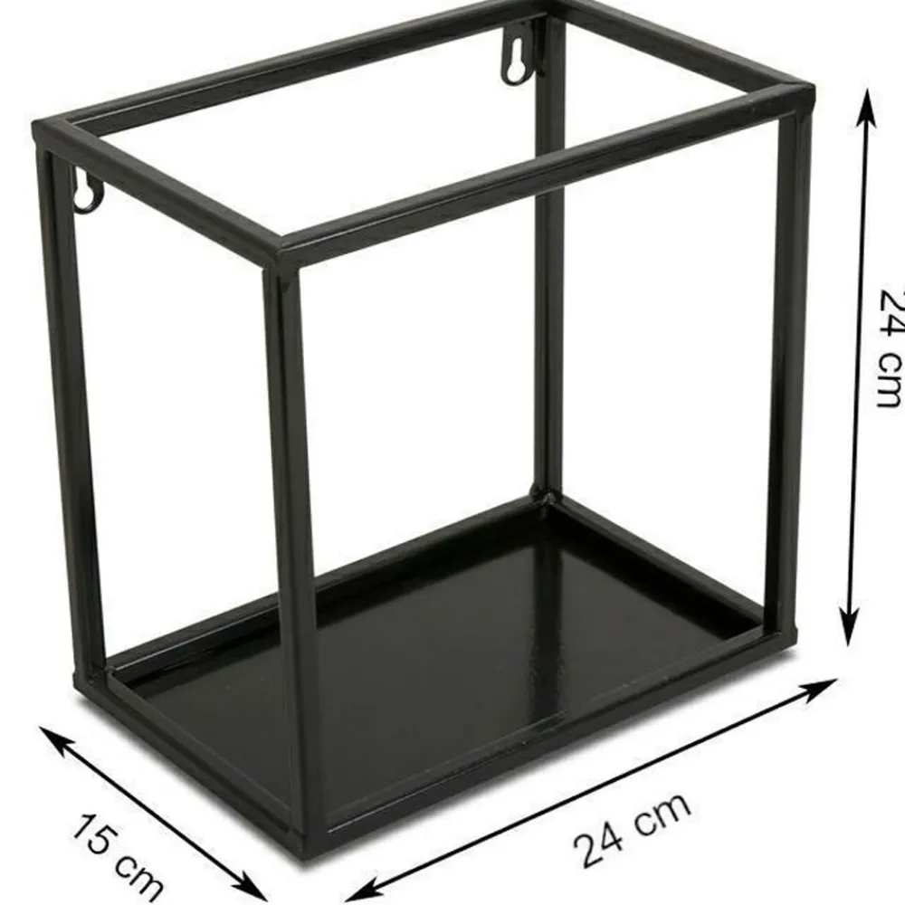 Półka wisząca ścienna metal czarna 24 cm LOFT * HowHomely Hot