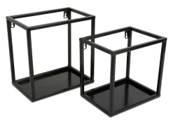 Półka wisząca ścienna metal czarna 24 cm LOFT * HowHomely Hot