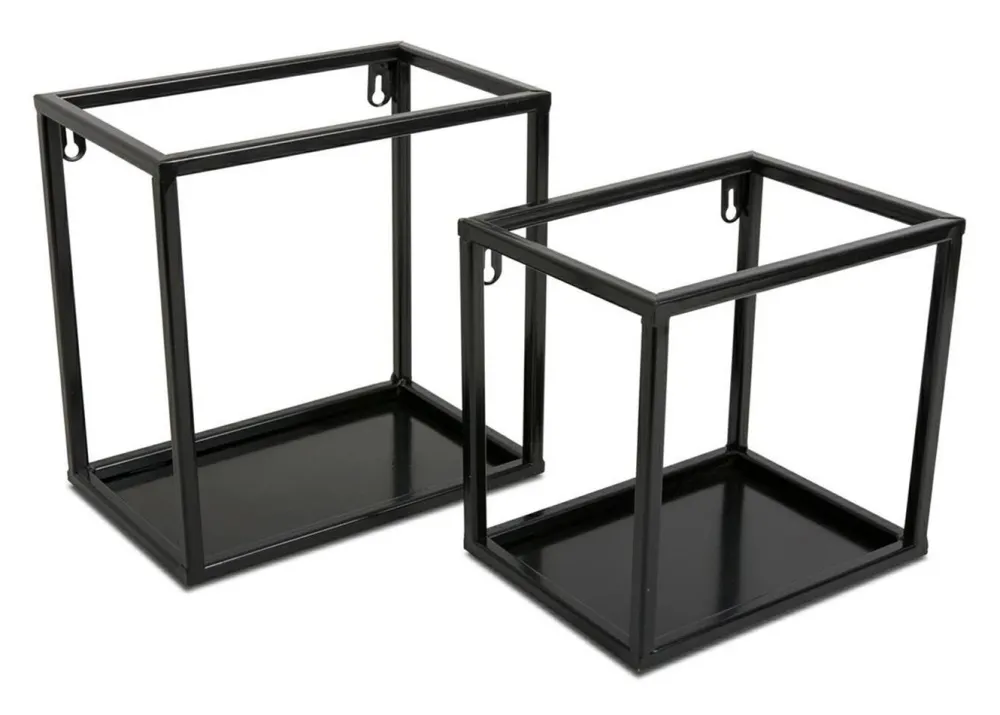 Półka wisząca ścienna metal czarna 24 cm LOFT * HowHomely Hot