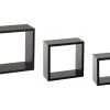 Półki ścienne Cube Black 3 sztuki