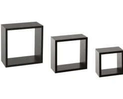 Półki ścienne Cube Black 3 sztuki