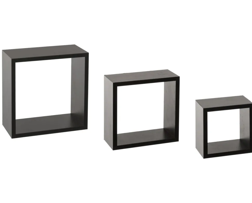 Półki ścienne Cube Black 3 sztuki