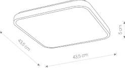 Plafon Łazienkowy AGNES SQUARE Biały 32W LED 4000K IP44 43,5cm