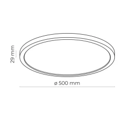 Plafon Sufitowy AQUA Czarny Duży 45W LED 50cm