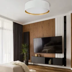 Plafon Sufitowy BILBAO Biały Złoty Abażur 4xE27 60cm