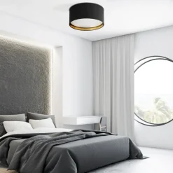 Plafon Sufitowy BILBAO Czarny Złoty Abażur 4xE27 45cm
