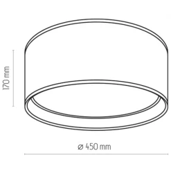 Plafon Sufitowy BILBAO Czarny Złoty Abażur 4xE27 45cm