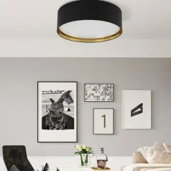 Plafon Sufitowy BILBAO Czarny Złoty Abażur 4xE27 60cm