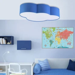 Plafon Sufitowy CLOUD Niebieski Abażur 4xE27