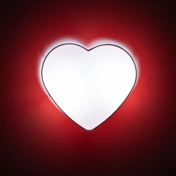 Plafon Sufitowy HEART Czerwony Abażur 2xE27