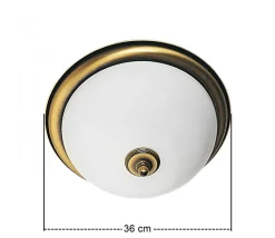 Plafon Sufitowy JUPITER Patyna Biały Szklany Klosz 2xE14 36 cm