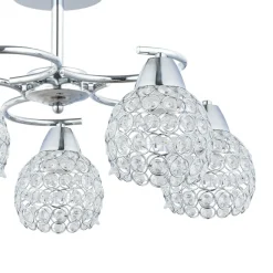 Plafon sufitowy kryształki chrom Crystal I 5xE27