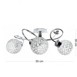 Plafon sufitowy kryształowy Crystal II 3xE27