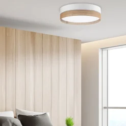 Plafon Sufitowy LINOBIANCO Biały Brązowy Abażur 4xE27 60cm