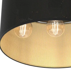 Plafon Sufitowy LOFT SHADE Czarny Złoty Klosz z Tworzywa 3xE27 40cm