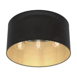 Plafon Sufitowy LOFT SHADE Czarny Złoty Klosz z Tworzywa 3xE27 40cm