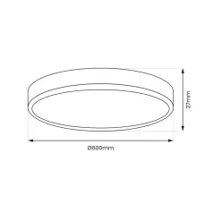 Plafon Sufitowy MAQ Czarny Biały Regulacja Barwy 50W LED 60cm