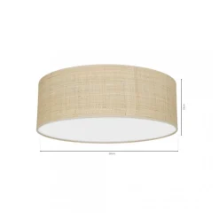Plafon Sufitowy MARSHALL Biały Ratan Abażur 3xE27 50cm