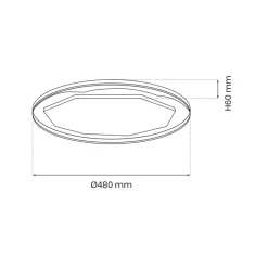 Plafon Sufitowy OPTIMA Czarny 52W LED 48cm Pilot