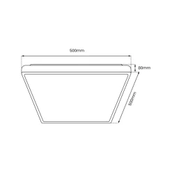 Plafon Sufitowy QUADRO Biały Czarny 66W LED 50cm