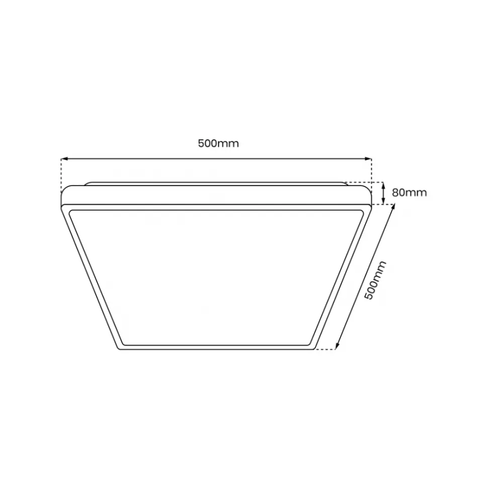 Plafon Sufitowy QUADRO Biały Czarny 66W LED 50cm