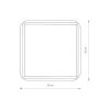 Plafon Sufitowy TAHOE Srebrny 2xE27 IP44 25cm
