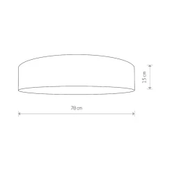 Plafon Sufitowy TURDA Biały Kremowy Abażur 7xE27 78cm