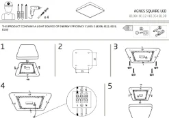 Plafon Łazienkowy AGNES SQUARE Czarny 16W LED 3000K IP44 33,5cm * Nowodvorski Outlet