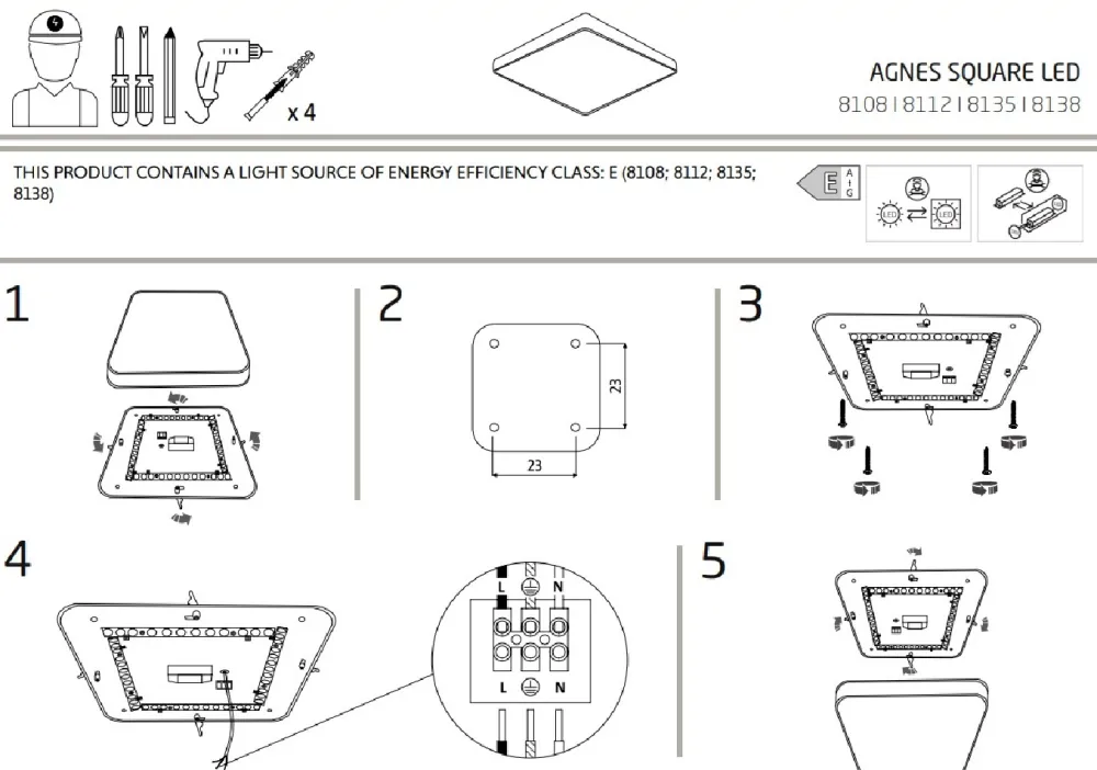 Plafon Łazienkowy AGNES SQUARE Czarny 16W LED 3000K IP44 33,5cm * Nowodvorski Outlet