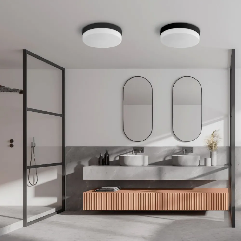 Plafon Łazienkowy PORI Czarny 2xE27 IP44 29cm * TK Lighting Outlet