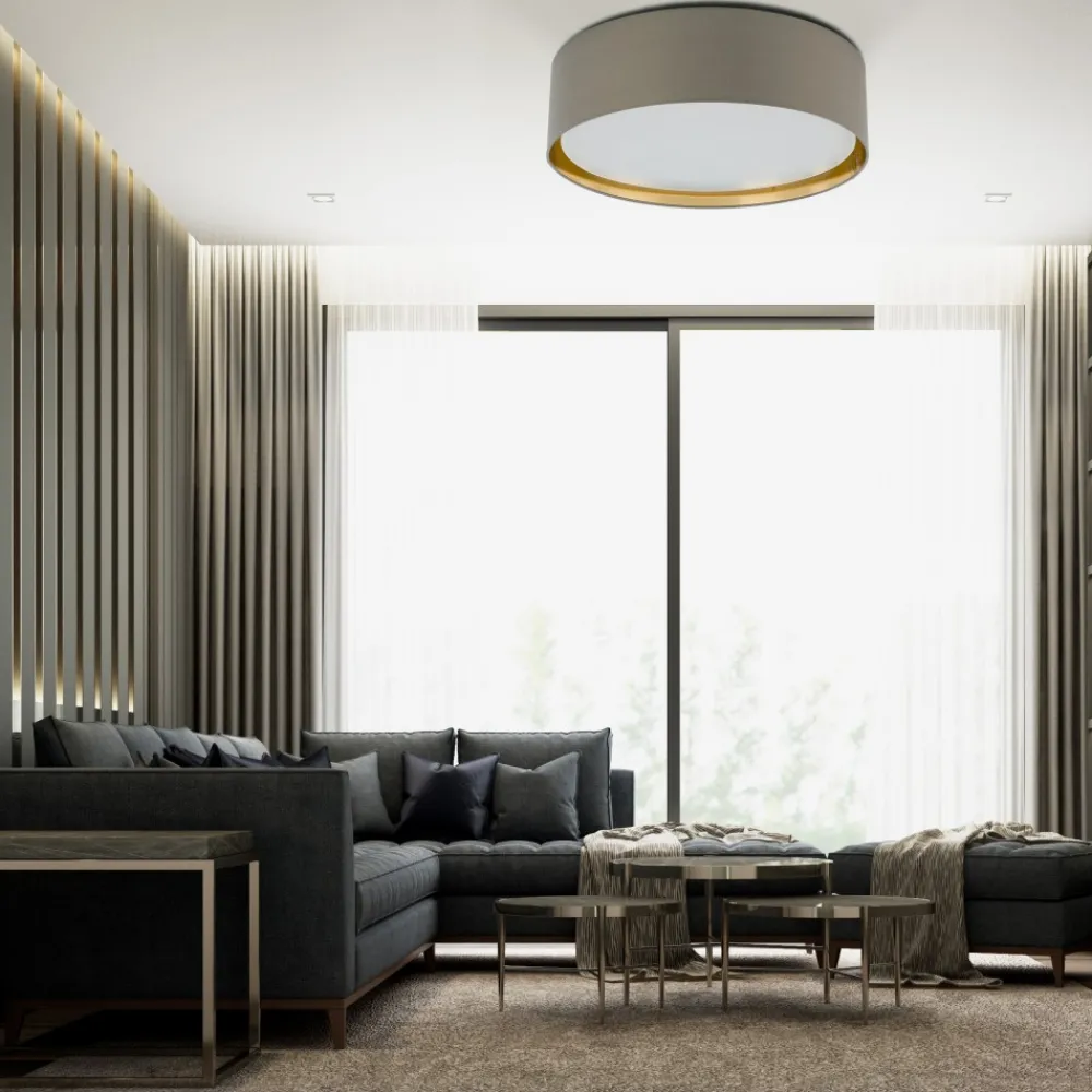 Plafon Sufitowy BILBAO Beżowy Złoty Abażur 4xE27 60cm * TK Lighting New