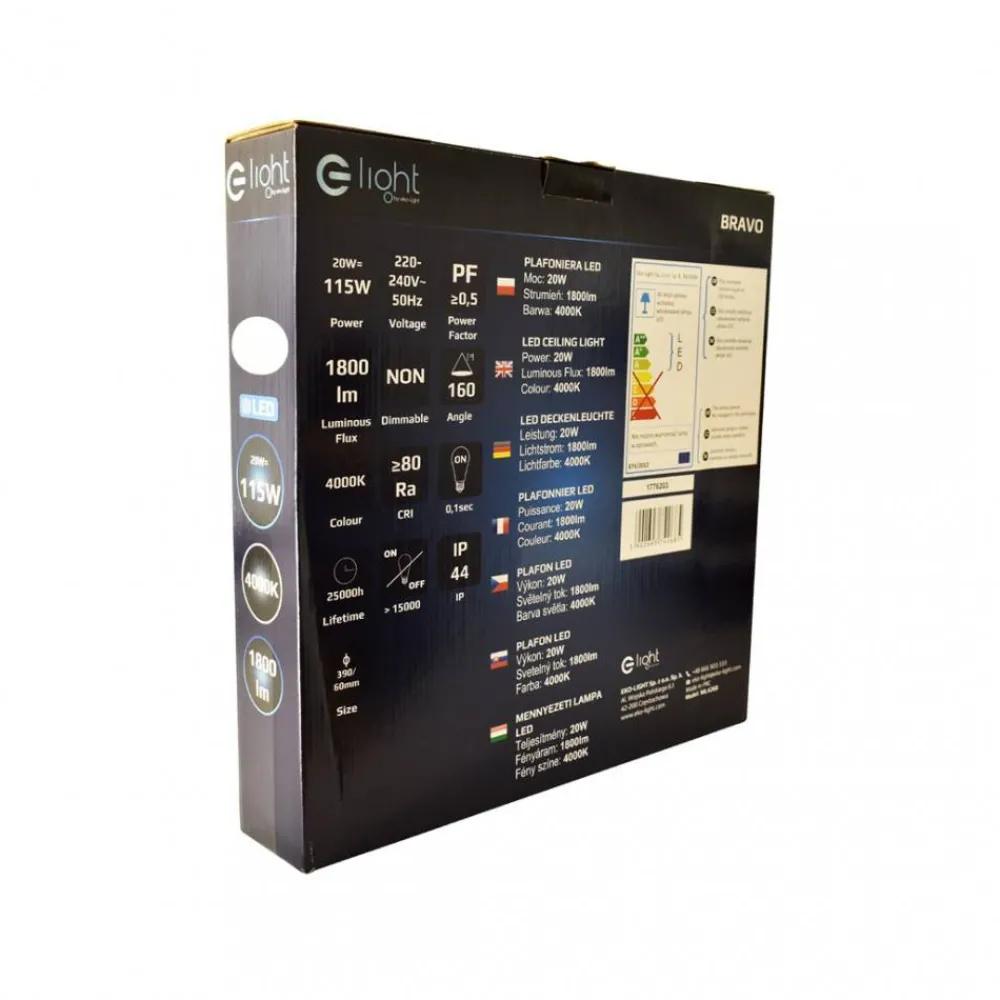 Plafon sufitowy Bravo 20W LED 39 cm * Eko-light Best
