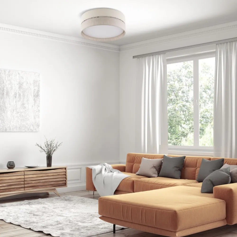 Plafon Sufitowy ECO Beżowy Szary Abażur 3xE27 45cm * TK Lighting Outlet