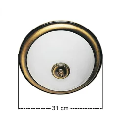 Plafon Sufitowy Patyna Biały Szklany Klosz 2xE14 31 cm * Jupiter Best