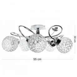 Plafon sufitowy kryształowy Crystal II 5xE27 * HowHomely Clearance